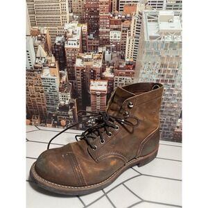 Red Wing Shoes Iron Ranger Men's Brown Leather Boots US 8 D No Steel Toe